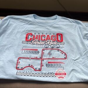 Nascar Light Blue Chicago Street Race Tee